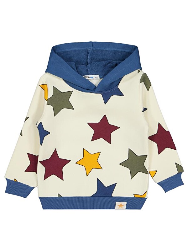 Civil Boys Renkli Yıldız Baskılı 2-5 Yaş Sweatshirt - Mavi4-5 Yaş