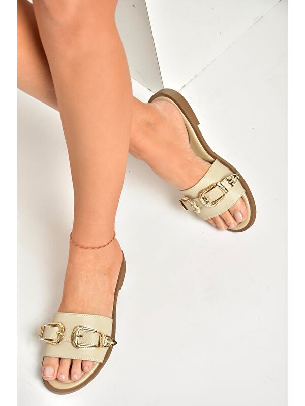 U2501101 Bej Kadın Terlik - Görsel 3