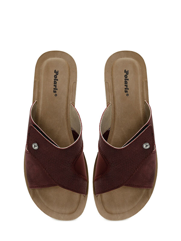 609008.Z5PR Bordo Kadın Dolgu Topuk Terlik - Görsel 5