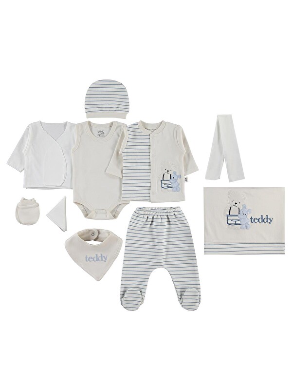 Civil Baby Teddy 10'lu 0-24 Ay Zıbın Setleri - Mavi