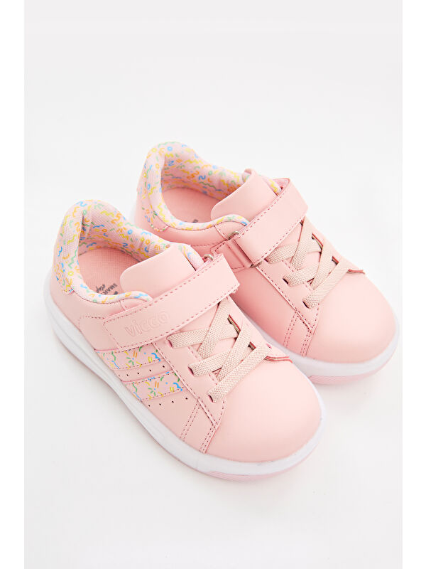 Pukky Işıklı Kız Okul Öncesi Pudra Sneaker - Görsel 4