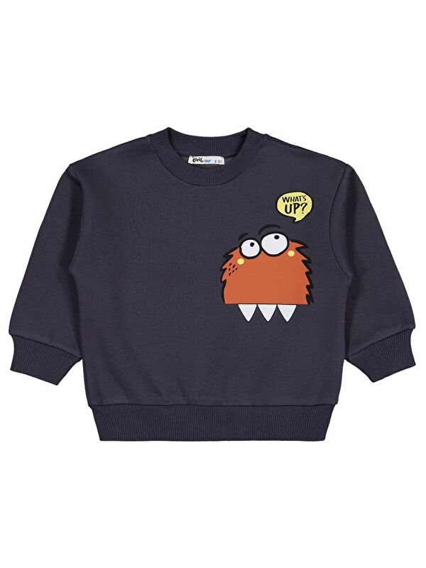 Civil Boys Monster Basklı 2-5 Yaş Sweatshirt - Gri 5-6 Yaş