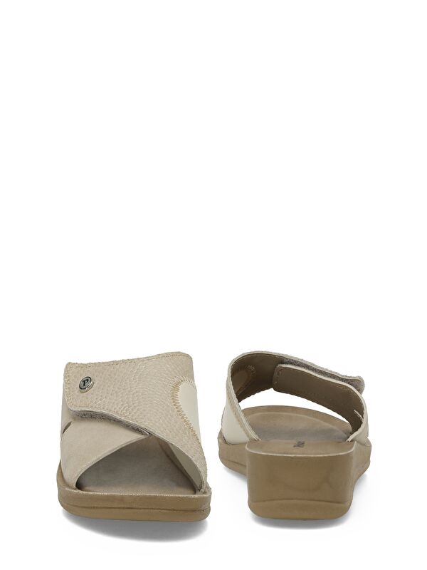 609008.Z5PR Bej Kadın Dolgu Topuk Terlik - Görsel 6