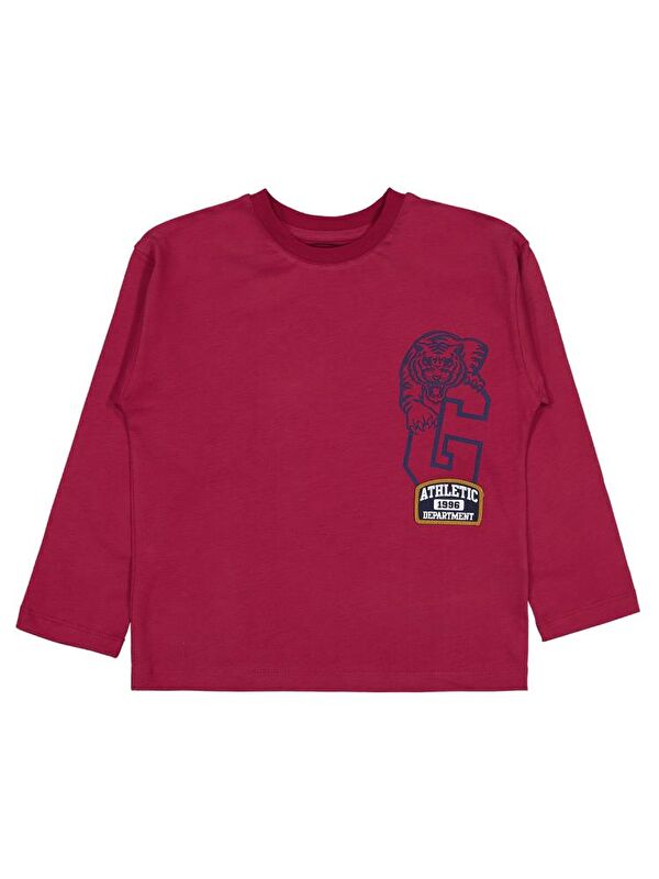 Civil Boys Tiger Baskılı - Etiketli 6-9 Yaş Sweatshirt - Bordo 6-7 Yaş