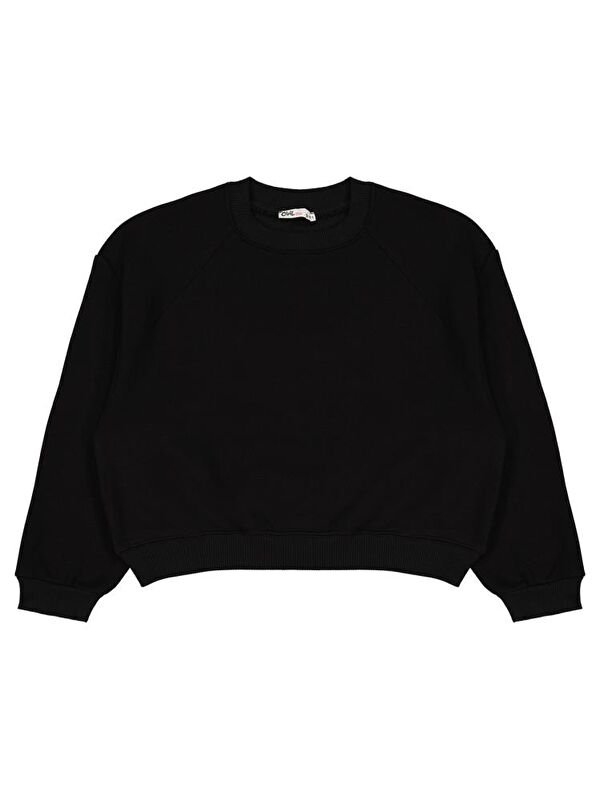 Civil Girls Düz 10-13 Yaş Sweatshirt - Siyah 11-12 Yaş