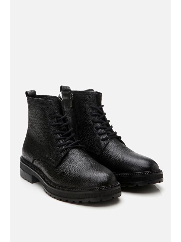 Hakiki Deri Siyah Erkek Günlük Bot - Görsel 3