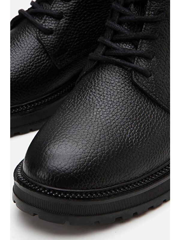 Hakiki Deri Siyah Erkek Günlük Bot - Görsel 5