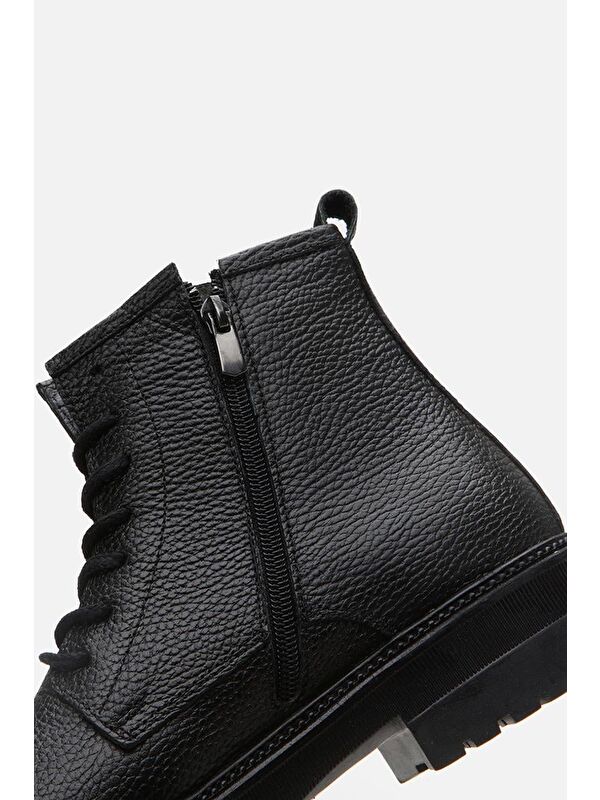 Hakiki Deri Siyah Erkek Günlük Bot - Görsel 6