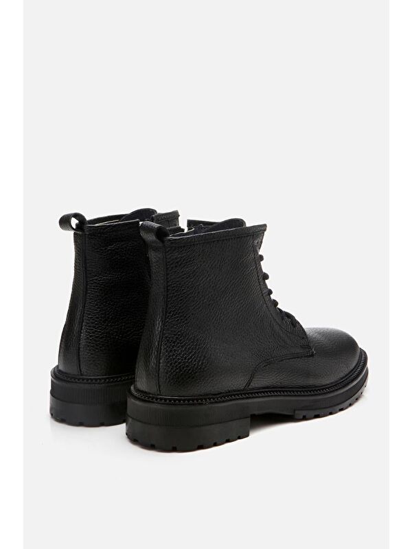 Hakiki Deri Siyah Erkek Günlük Bot - Görsel 9