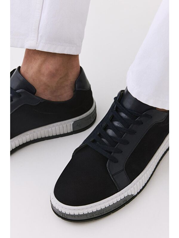 Erkek Nubuk Deri Lacivert Günlük Ayakkabı - Görsel 3