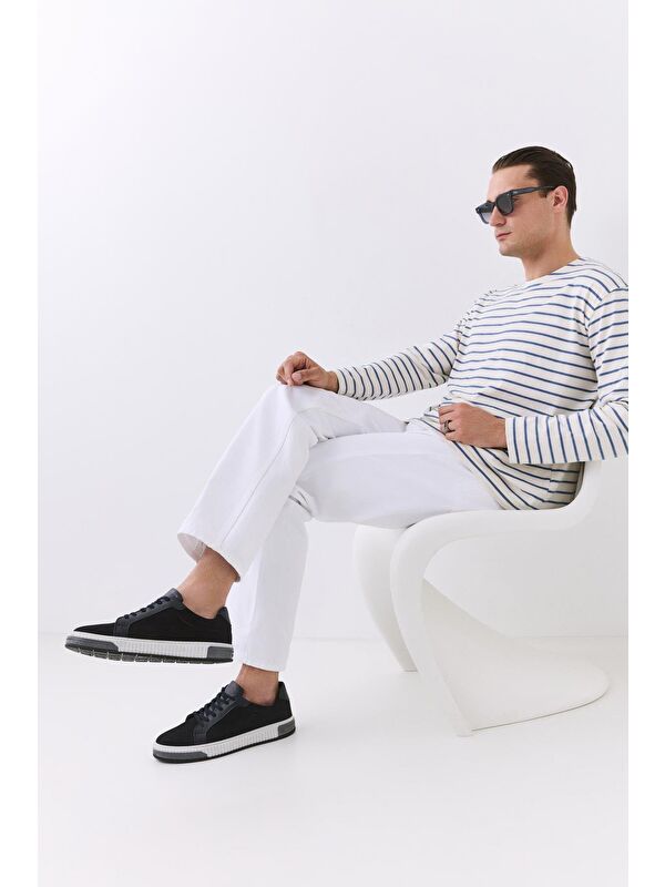 Erkek Nubuk Deri Lacivert Günlük Ayakkabı - Görsel 4