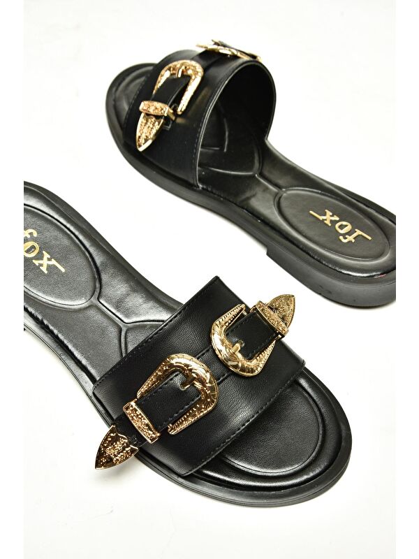 U2501101 Siyah Kadın Terlik - Görsel 5