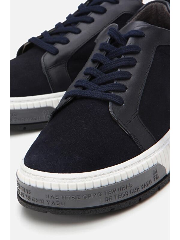 Erkek Nubuk Deri Lacivert Günlük Ayakkabı - Görsel 7