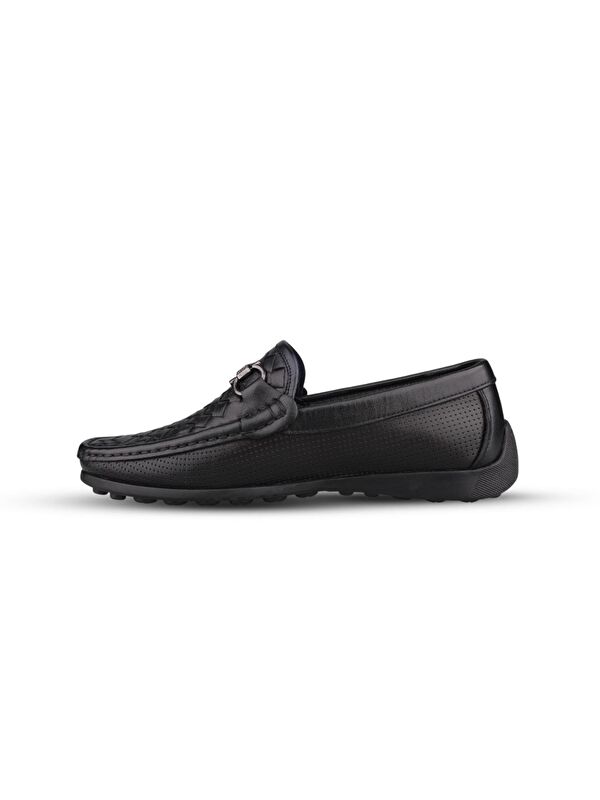 Erkek Günlük Ayakkabı - Siyah, Deri - Görsel 5