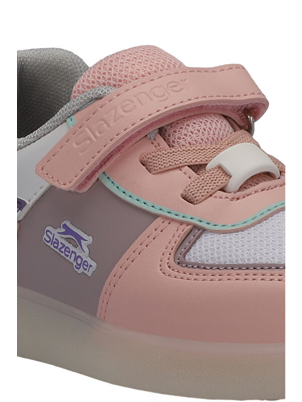 PERLE Kız Çocuk Cırt Cırtlı Beyaz / Pembe Sneaker - Görsel 7