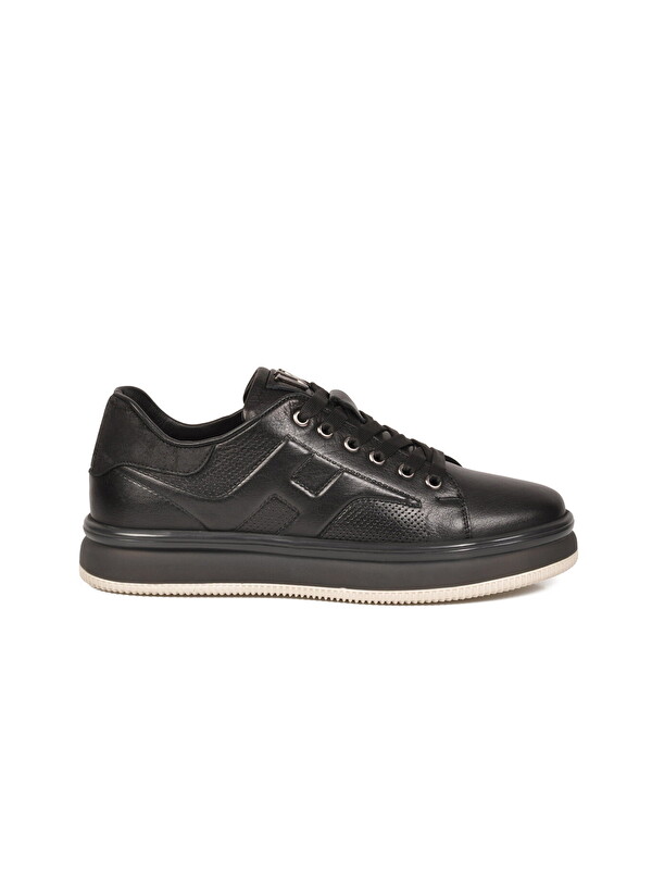 Voyager Siyah Hakiki Deri Erkek Casual Sneaker Memory Taban Premium Casual Ayakkabı M030 M