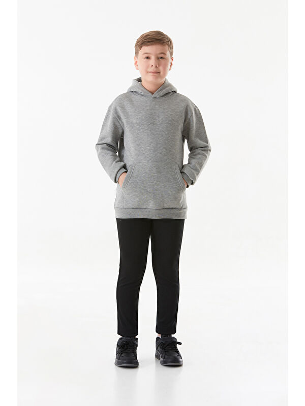 Fullamoda 3 İplik Kanguru Cepli Kapüşonlu Erkek Çocuk Sweatshirt
