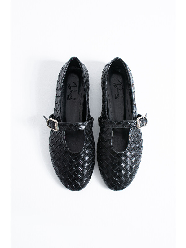 DUXAL SHOES Babs Kadın Tokalı  Model Günlük Rahat Düz Taban ve Konforlu Kadın Babet