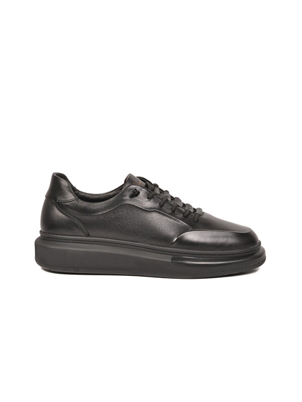 Voyager Siyah Hakiki Deri Erkek Sneaker Memory Taban Premium Casual Ayakkabı M704-1 M