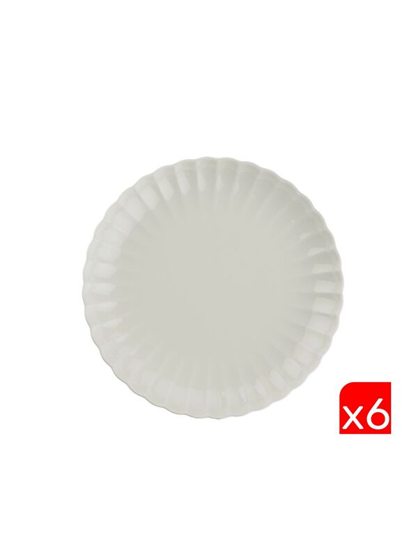 Kütahya Porselen Bone Luz Krem Servis Tabağı 27cm 6 lı