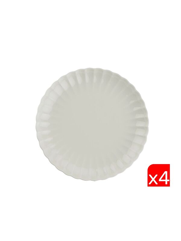 Kütahya Porselen Bone Luz Krem Servis Tabağı 27cm 4 lü