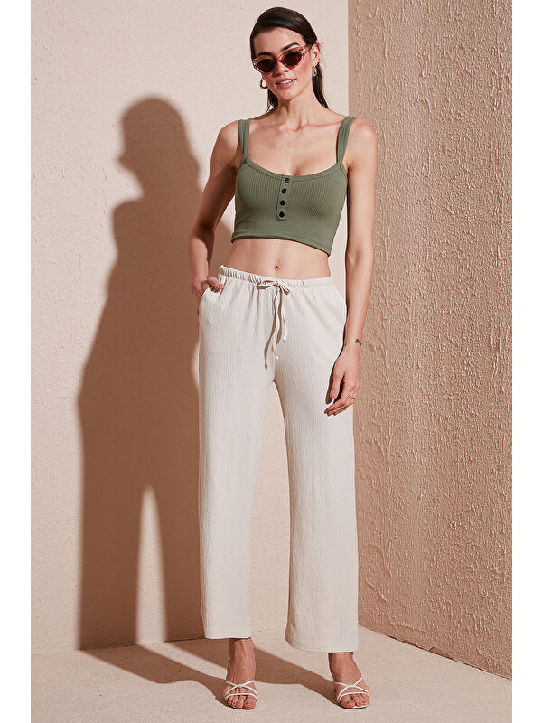 Lela Regular Fit Normal Bel Geniş Paça Pantolon 5866117