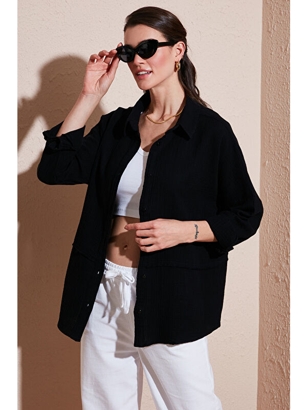 Lela Pamuklu Regular Fit Müslin Gömlek Cf25S166905