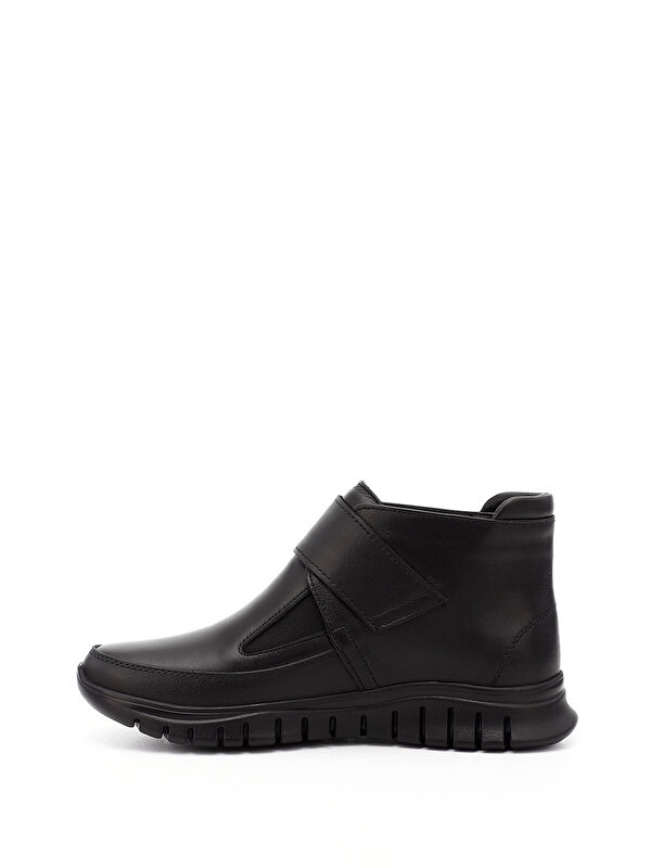 Kadın AÇIK SİYAH Cırtlı Hakiki Deri Comfort Bot - Görsel 4