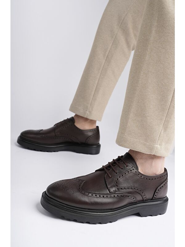 ANDRE Klasik Hakiki Deri Bağcıklı Ortopedik Erkek Casual Ayakkabı - Görsel 6