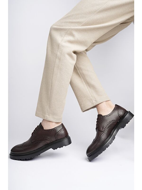 ANDRE Klasik Hakiki Deri Bağcıklı Ortopedik Erkek Casual Ayakkabı - Görsel 7