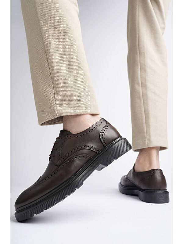 ANDRE Klasik Hakiki Deri Bağcıklı Ortopedik Erkek Casual Ayakkabı - Görsel 8