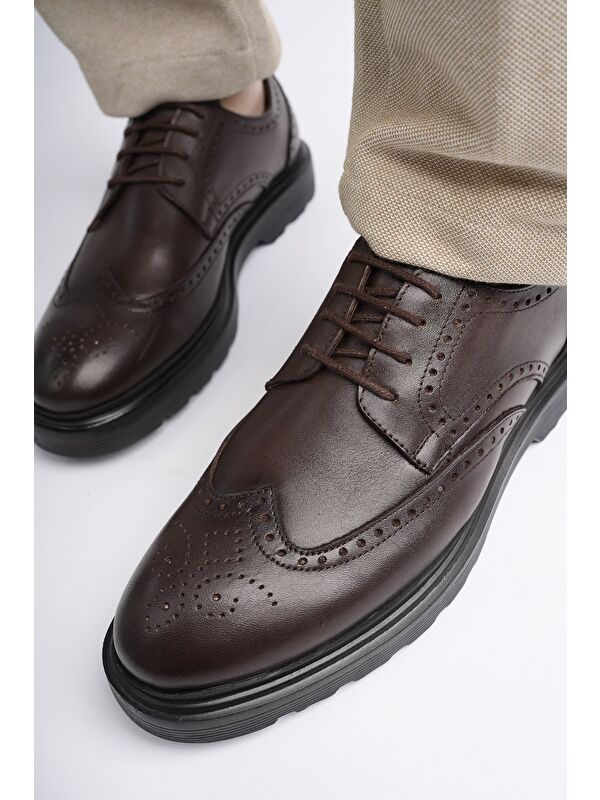 ANDRE Klasik Hakiki Deri Bağcıklı Ortopedik Erkek Casual Ayakkabı - Görsel 9