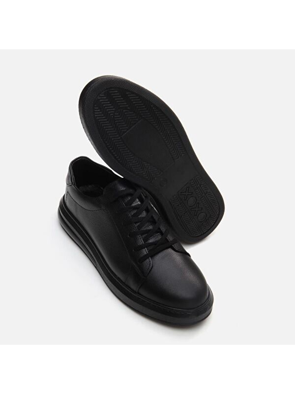 Hakiki Deri Siyah Erkek Günlük Ayakkabı - Görsel 8