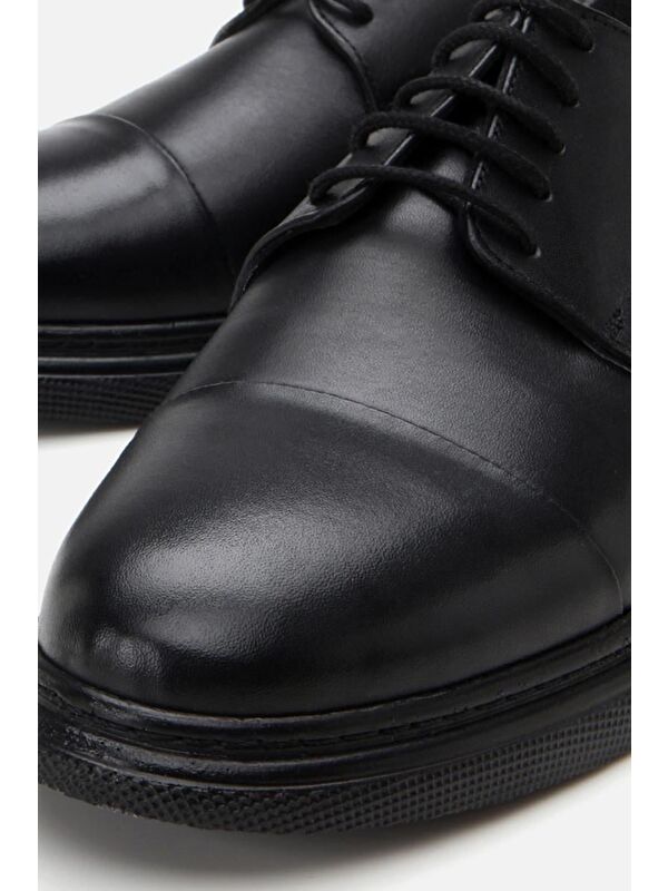 Erkek Deri Siyah Hafif Tabanlı Klasik Ayakkabı - Görsel 6