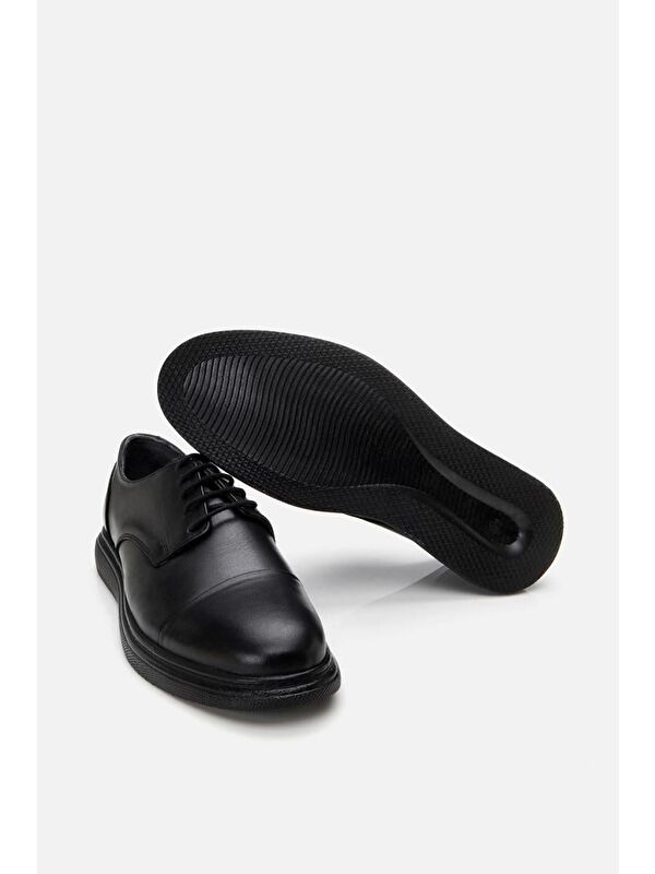 Erkek Deri Siyah Hafif Tabanlı Klasik Ayakkabı - Görsel 8