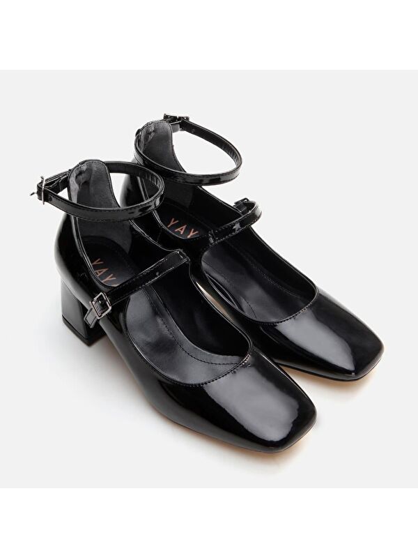 Siyah Kadın Kalın Topuklu Ayakkabı - Görsel 6