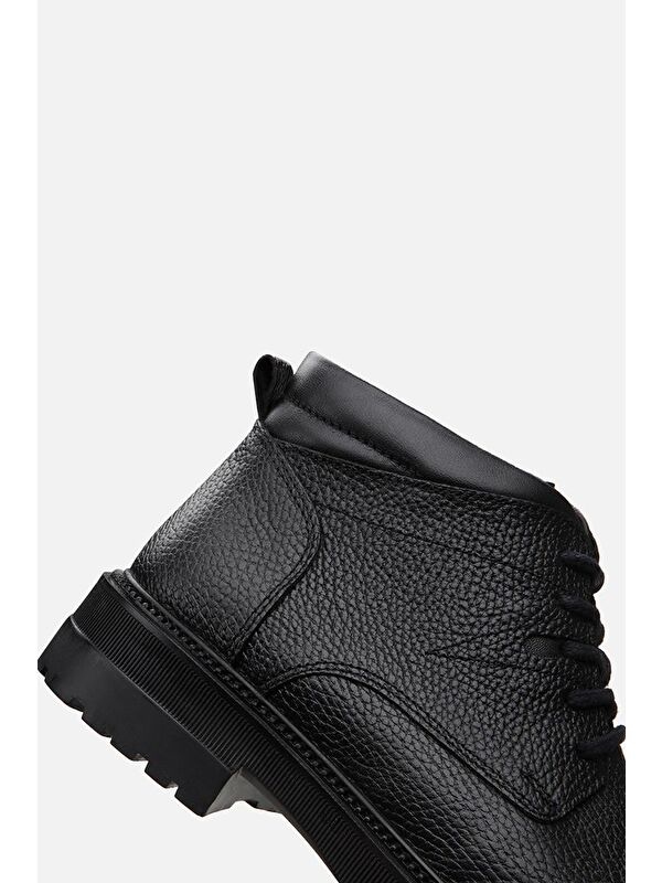 Hakiki Deri Siyah Erkek Günlük Bot - Görsel 7