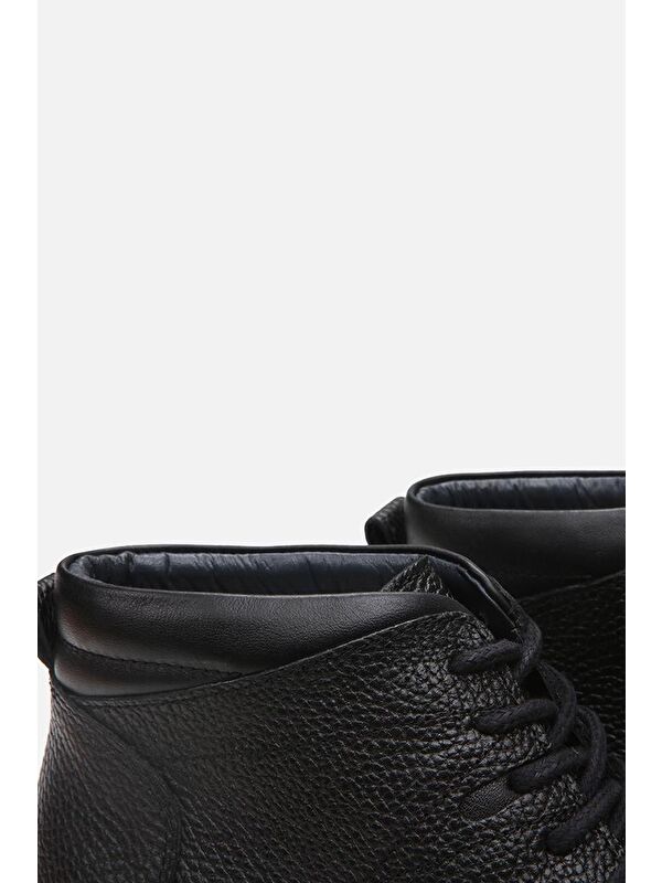 Hakiki Deri Siyah Erkek Günlük Bot - Görsel 8