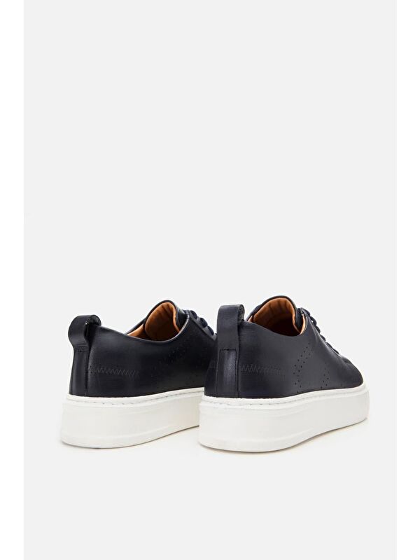 Erkek Deri Lacivert Hafif Tabanlı Spor Ayakkabı - Görsel 10