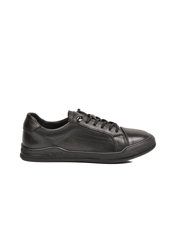 Voyager Siyah Hakiki Deri Erkek Sneaker Delikli Nefes Alabilen Casual Memory Taban M682 M