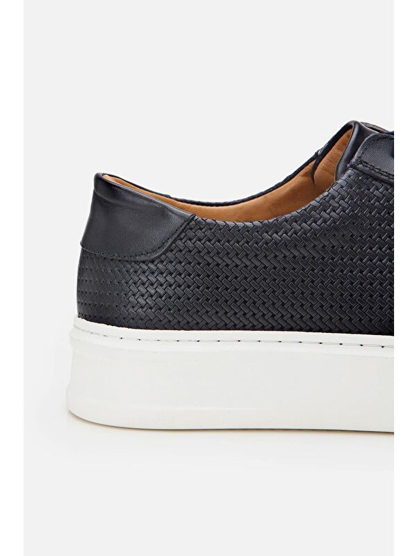 Erkek Deri Lacivert Hafif Tabanlı Spor Ayakkabı - Görsel 7