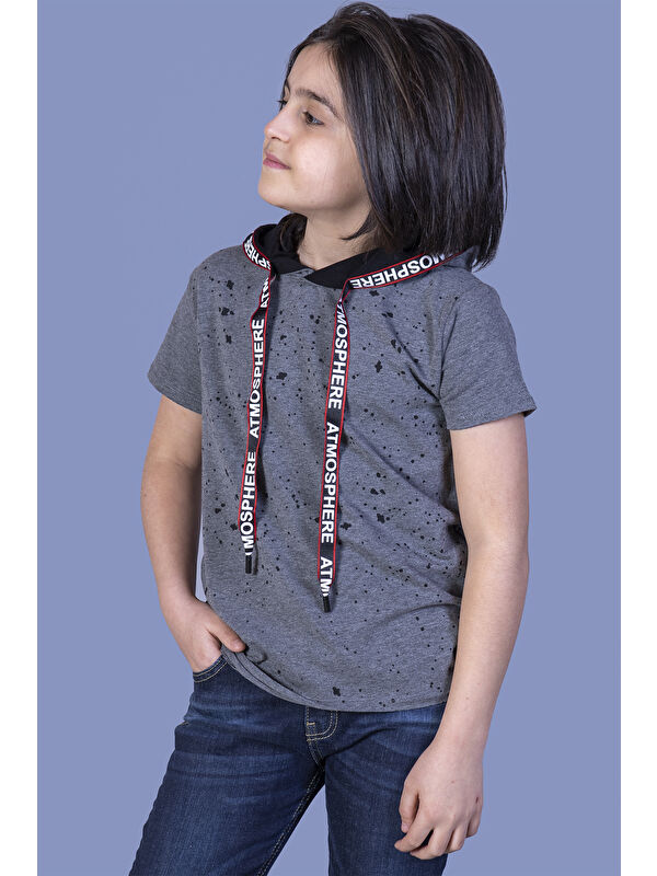 Toontoykids Erkek Çocuk Kapüşonu Şeritli Tişört