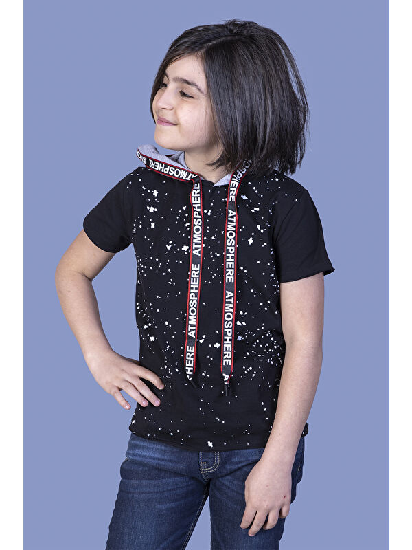 Toontoykids Erkek Çocuk Kapüşonu Şeritli Tişört