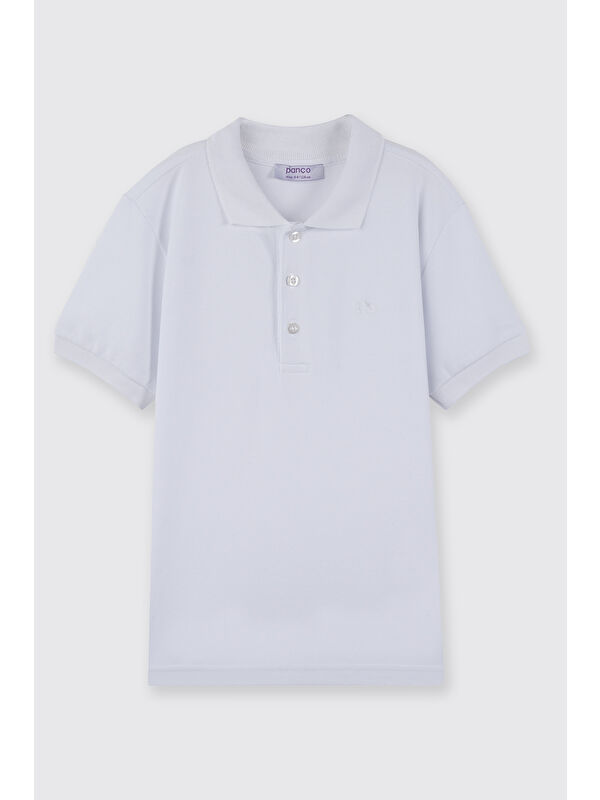 Panço Erkek Çocuk Yakalı Kısa Kollu T-Shirt Bej