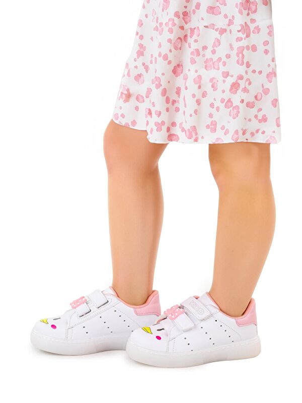 Bart Cırtlı Işıklı Kız Çocuk Spor Ayakkabı - Görsel 3