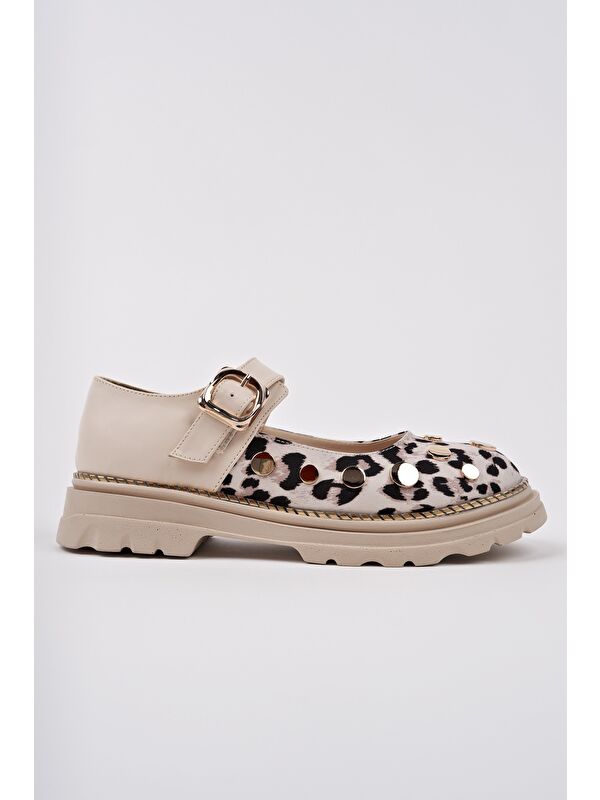 EGERİA Leopar Desenli Tek Bantlı Kalın Taban Kadın Günlük Loafer Ayakkabı - Görsel 3