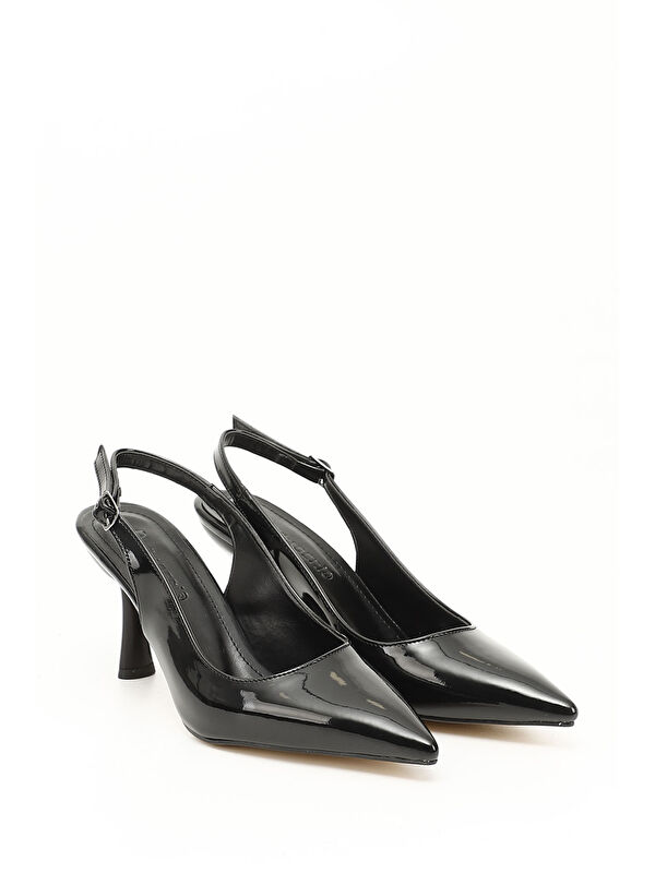 Gonderi(r) Ekru Gonderi(r) Sivri Burun Kadın Kadeh Ökçe Arkası Açık Ayakkabı