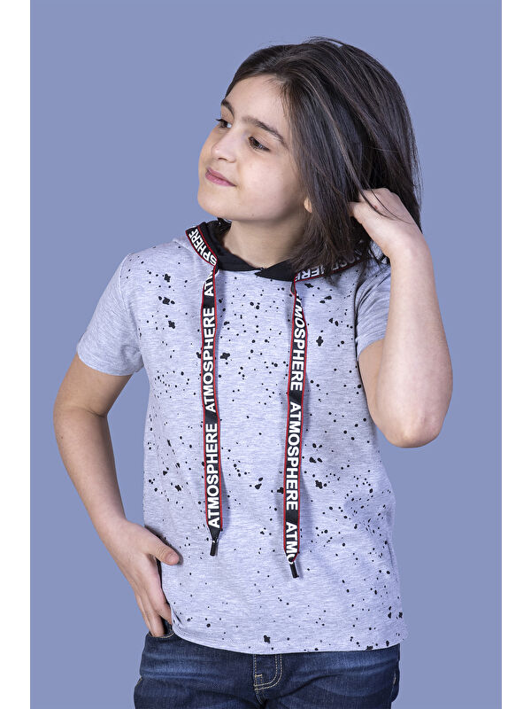 Toontoykids Erkek Çocuk Kapüşonu Şeritli Tişört