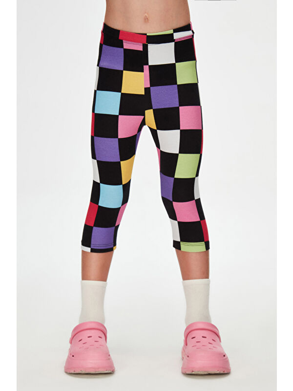 Lovetti Kız Çocuk Op Art Checkers Desen Kapri