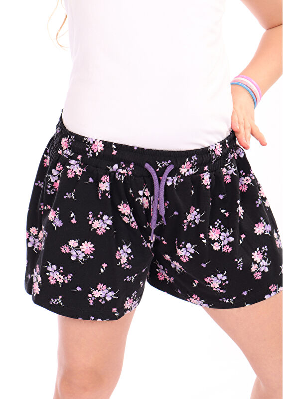 Toontoykids Kız Çocuk Komple Çiçek Desenli Şort